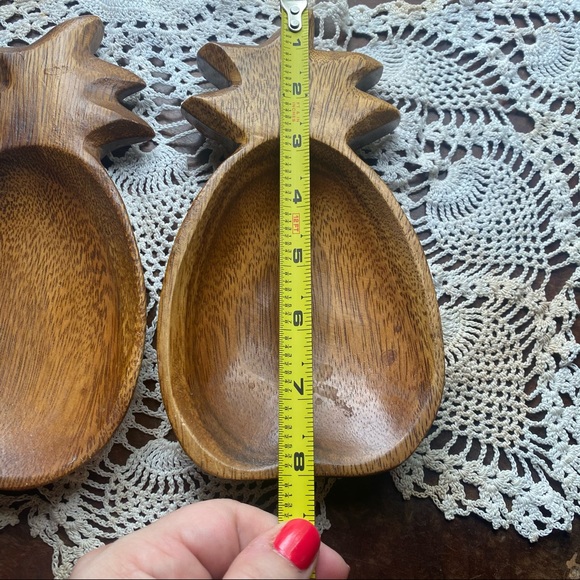 2 Monkey Pod Pineapple Bowls 8”- Philippines - Picture 4 of 5
